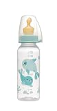 nip Botella estándar PP con tetina de látex anatómica a partir de 6 meses, color azul, talla M, 250 ml