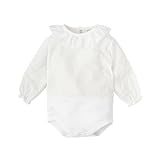 BABIDU - 1730 Body Bebé plumetti Manga Larga con Cuello con Volante Color: Blanco Talla: 18