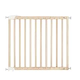 Badabulle Puerta para bebés Deco Pop, extensible de madera, de 63 a 106 cm de ancho, puertas y escaleras para bebés a presión o con rosca, natural