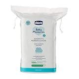 Chicco Baby Moments Cuadrotti Suave Algodón, Limpia Suavemente y Acaricia Suavemente, Baby Skin, Blanco, 60 Piezas, 0+ Meses