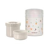 Miniland Termo Bebé Comidas 745ml, +6h Frío y Calor | Thermetic Valencia | Contenedor Grande de Acero Inoxidable, Aislamiento de Doble Pared, Cierre Hermético, Incluye 2 Recipientes de Plástico