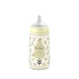 Suavinex, Biberón con Tetina SX Pro Flujo Medio (M), 270 ml, Birdies Beige | Anticólicos, Tetina Fisiológica de Silicona, para Líquidos Densidad Media, Leche, Zumos o Agua, de Boca Ancha, Bebés +3 Meses
