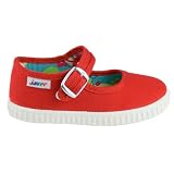javer 2418-62-ROJO-24 - Mercedita Hebilla niños loneta. Calzado de Lona cómodo para niños. Niñas Color: Rojo Talla: 24