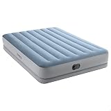 Intex 64159 Colchón Hinchable Doble, con Bomba IEléctrica USB Integrada, se Infla en Aproximadamente de 4 Minutos, Peso Máximo 272 kg, Material Flocado más PVC Laminado, 152 x 203 x 36 cm
