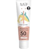 Naïf - Protector solar mineral - Para bebés y niños - FPS 50-0% perfume - Crema sin octocrileno - Protección UVA y UVB - Resistente al agua - Dermatológicamente probado - Sin microplásticos - 30 ml