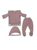 Genérico Conjunto de Bebé de Punto, 3 Piezas, Suéter con Botones, Pantalón y Gorro. Talla 1mes Invierno