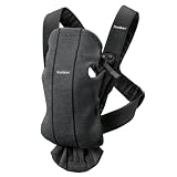 BABYBJÖRN Mochila Porta Bebé Mini, 3D Jersey, Gris Carbón | Para recién nacidos, de 0 a 12 meses (3,2–11 kg), ergonómica y fácil de usar