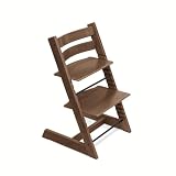 Stokke Tripp Trapp® - Trona Evolutiva de Madera - Marrón Cálido | La trona evolutiva que crece con el niño. Diseño icónico en haya europea, asiento y reposapiés regulables. Hasta 136 kg.