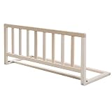 roba Barrera de Cama Infantil de Madera de 90 cm - Protección Segura contra Caídas para Bebés - A partir de 18 meses - Instalación Sencilla sin Taladrar - Altura de 38 cm - Natural