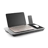 InnovaGoods® Soporte portatil con cojín, Mesa Auxiliar XL Deskion, Soporte para Ordenador portatil cómoda y ergonómica, con Alfombrilla de ratón, Cojín Doble Almohadilla con Inclinación óptima.