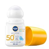 NIVEA SUN Babies & Kids Sensitive Roll-on FP 50+ (1 x 50 ml), crema solar para niños extra resistente al agua, crema solar para bebés y niños, protector solar roll-on para piel sensible