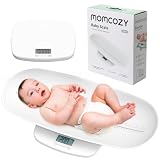 Momcozy Bascula Bebe Multifuncional para Peso y Altura, Bandeja Extraíble | Bascula digital para recién nacidos, adultos hasta 150kg y mascota, 5 unidades de medida, pantalla LED, apagado automático