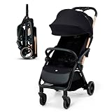 Kinderkraft APINO, Silla de paseo, plegado automático, ligera, Negro