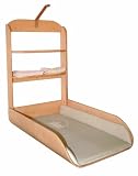 roba Cambiador Abatible de Pared en Madera Natural + Colchón Impermeable Liebhabaer - 2 Estantes Prácticos - Ahorra Espacio - Soporta Hasta 11 kg