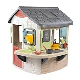 Smoby Life - Casa de Barro para cocinar - Cocina con ollas y sartenes - Encimera Grande - 16 Accesorios incluidos - Material Reciclado - A Partir de 2 años - Fabricada en Francia