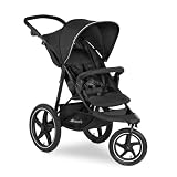 hauck Silla de Paseo 3 Ruedas con Ruedas Neumáticas, Runner 2 Black | Suspensión, UPF 50+, ventana XL de malla, manillar regulable, posición reclinada, ruedas extraíbles, carrito bebé hasta 22 kg
