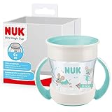 NUK Mini Magic Cup taza para sorber | Borde a prueba de derrames de 360° | +6 meses | Asas para facilitar la sujeción | Sin BPA | 160 ml | Ratón (turquesa)