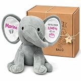 Balú Elefante Peluche Personalizado Bebé con Nombre Bordado (Fucsia) | Incluye fecha, peso y talla bordados | Poliéster extra suave | Sin piezas sueltas | Certificado europeo | Lavable a 30°
