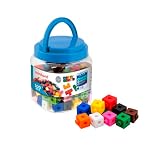 Miniland 100 Piezas Policubos para matemáticas Infantil | Cubos 2 cm | Piezas encajables de plástico, matemáticas y números y conteo, uso en casa y aula, 3-6 años, aprendizaje manipulativo