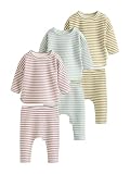 NEXT Bebé Conjunto de 6 piezas de punto de top y leggings para bebé | Yellow/Pink/Blue, Recién nacido-1 Meses, Estándar, Lavable a máquina