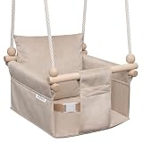 MAMOI Columpio Infantil con cinturón de Seguridad, Altura Ajustable 150–190 cm, Columpio para casa, construcción Estable, Asiento de Terciopelo, Montaje fácil, Columpio Infantil para Interior