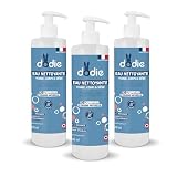 Dodie - Agua de limpieza 3 en 1, 3 unidades de 500 ml, para rostro, cuerpo y nalgas, 98 % de ingredientes de origen natural, hipoalergénica, desde el nacimiento