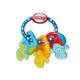 Nuby IcyBite Llaves Mordedor de Dentición con Gel PureIce, desde 3 Meses | Mordedor de dentición bebé apto para nevera con múltiples superficies, estimula motricidad oral y alivia molestias de encías