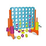 FEBER Mega 4 en Raya Gigante, Juego de Estrategia, Niños 3 años+ | Para Exterior e Interior, Resistente a la Luz Solar y Temperatura, Fácil Montaje, Famosa (800012910)