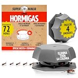 Super Ninja Trampas para Hormigas Interior, Antihormigas, Pack de 4 | Veneno para Hormigas en Cebo Líquido Listo para Usar, Elimina la Colonia y la Reina, Mata Hormigas en Casa y Exterior