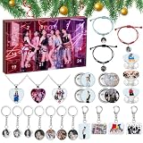 Babymonster Calendario Adviento,Babymonster Album Merch para Regalo | 11 Babymonster Llaveros, 3 Collares, 3 Pulseras, 3 Soportes para Móvil, 4 Chapas