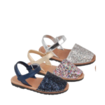 Menorquinas con brillo Bubble Kids, cierre velcro, cómodas y brillantes.