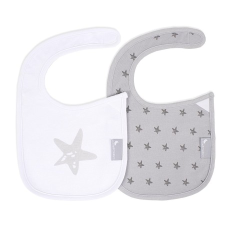 Pack 2 Baberos cierre velcro modelo estrellas-Interbaby color gris