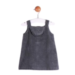 Vestido de tirantes en micropana, color gris" – Babyzone
