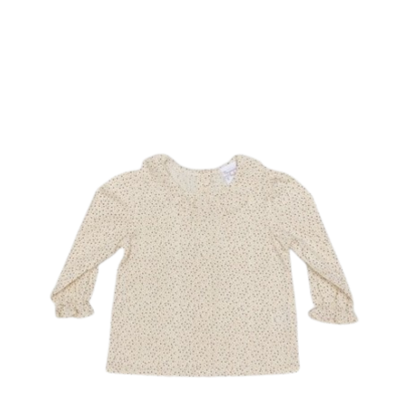 Blusa de manga larga con topitos, color neutro – Babyzone