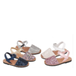 Menorquinas con brillo Bubble Kids, cierre velcro, cómodas y brillantes.