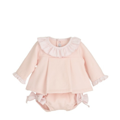 Conjunto Pololo Bebé Niña Calamaro Baby, cómodo y delicado.