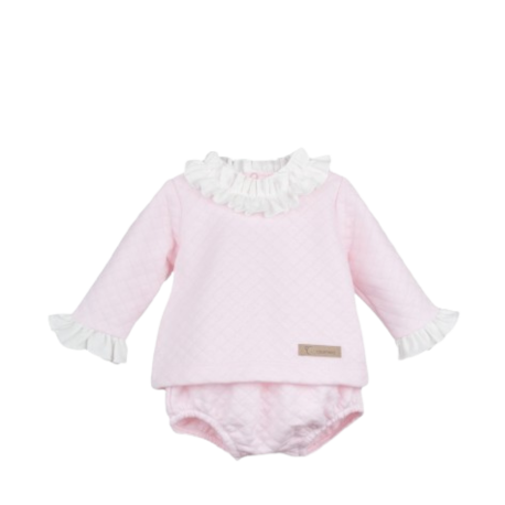 Conjunto manga larga bebé niña Calamaro Baby, elegante y cómodo