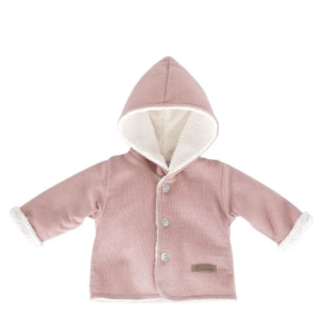 Abrigo bebé Atenas Calamaro Baby, cálido y suave con capucha y botones