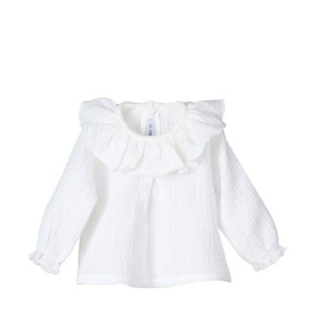 Camisa Gasa Kore Calamaro Baby, con volante en el cuello, elegante y cómoda.