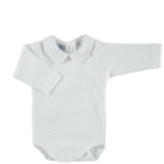 Body liso manga larga con cuello pique, color neutro – Babidu