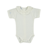 Body manga corta con cuello batista, color neutro – Babidu