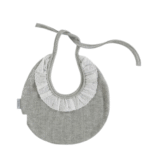 Babero redondo con puntilla y canutillo, color neutro" – Babidu