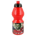 Botella Sport 400 ML Superman Symbol con diseño de logo Superman, tapa roja y azul.