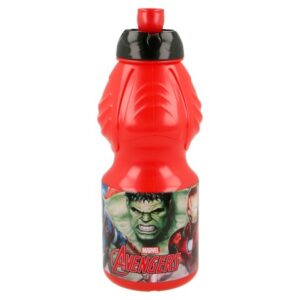 Botella Sport 400 ML Superman Symbol con diseño de logo Superman, tapa roja y azul.