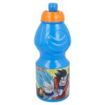 Botella Sport 400 ML Dragon Ball con diseño de Goku y Vegeta, tapa naranja.
