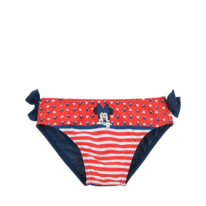 Culetín Baño Minnie para Bebé Disney Baby, con estampado a rayas y lazo, ideal para las pequeñas fans de Minnie.