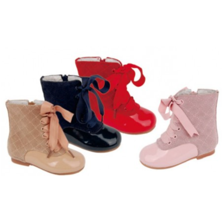 Botines infantiles Bubble con cierre lateral y tejido combinado