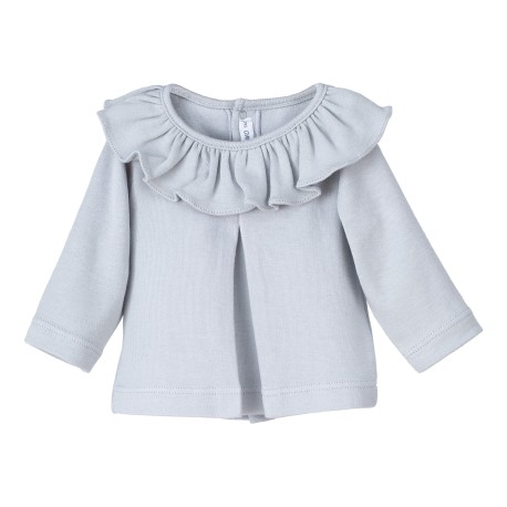 Camisa Titan cuello volante en color azul para bebé niña