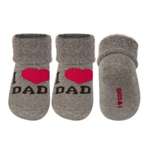 Calcetines gris bebé con mensaje