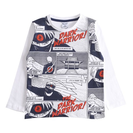 Camiseta de manga larga con diseño de diálogo The Dark Warrior, algodón 100%.